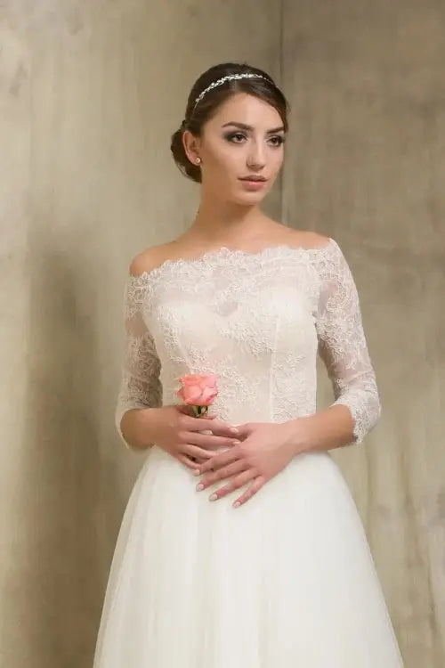 BONA – BODY MARIÉE DENTELLE MANCHES 3/4 – BD40 Novias