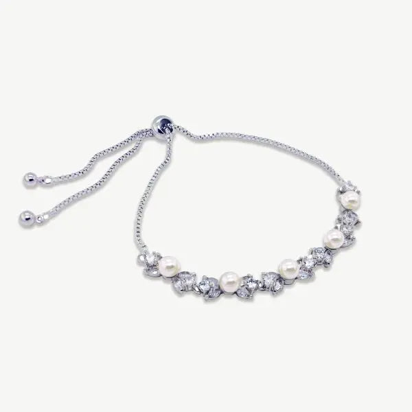 BORDEAUX – BRACELET CRISTAUX & PERLES AJUSTABLE Ivory and co