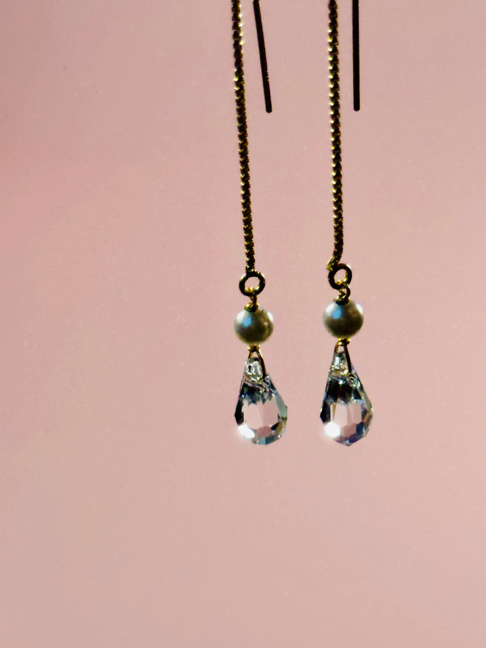 BOUCLES D'OREILLES CHAINETTE ET CRISTAL Hortense