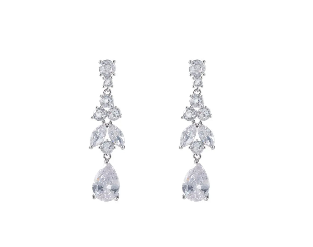 BOUCLES D’OREILLES LONGUES MARIÉE CRISTAUX ZIRCONIUM – ER4145 G.Westerleigh