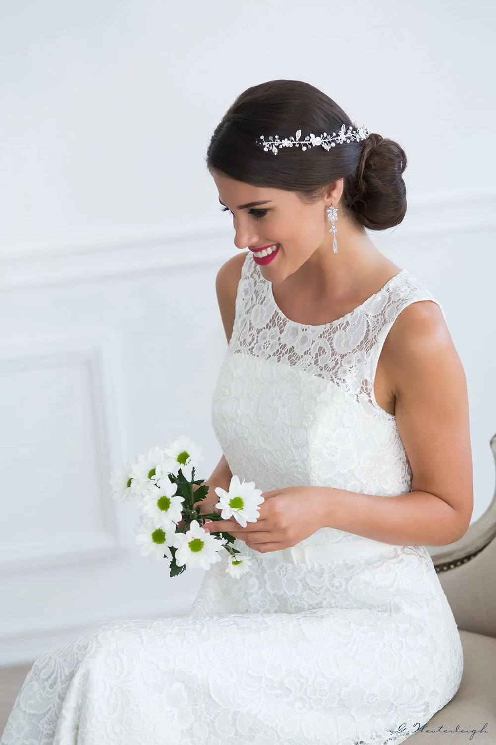 BOUCLES D’OREILLES LONGUES PENDANTES MARIÉE ZIRCONIUM ÉLÉGANTES – EO8573 Mas Accessoires