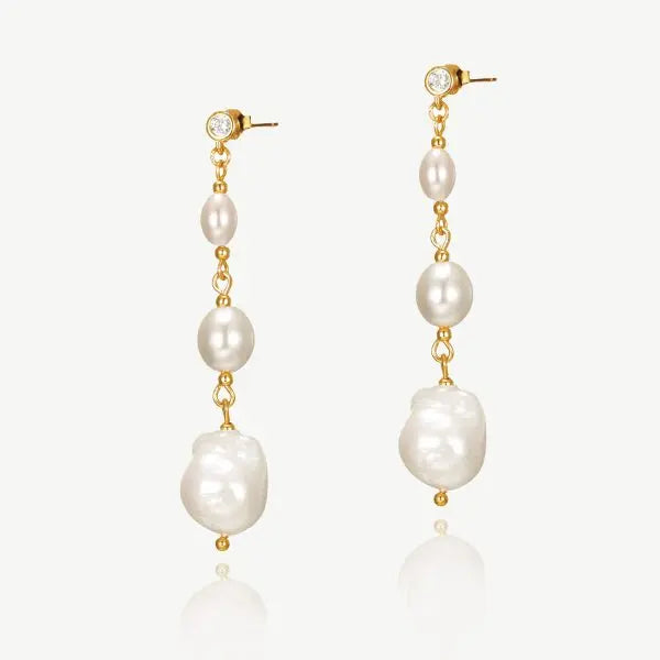BOUCLES D’OREILLES LONGUES PERLES BAROQUES CHELTENHAM – SPÉCIALE MARIÉE Ivory and co