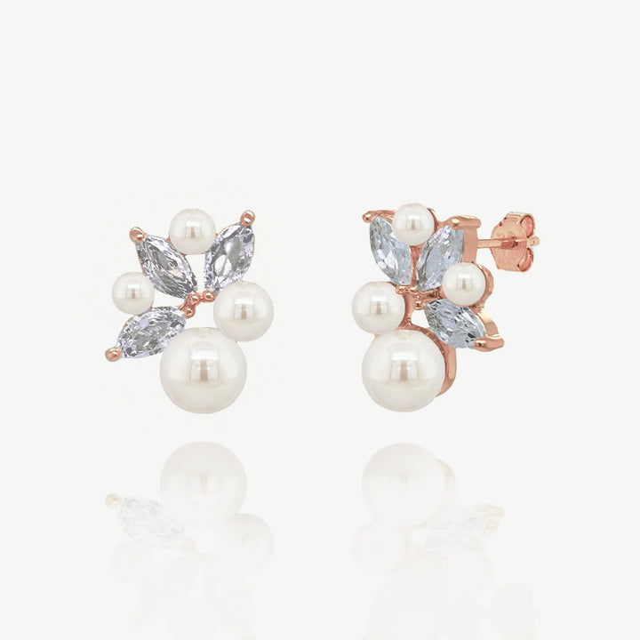 BOUCLES D’OREILLES MARIAGE AMSTERDAM – PERLES & ZIRCONIA AAA ( Ivory and co