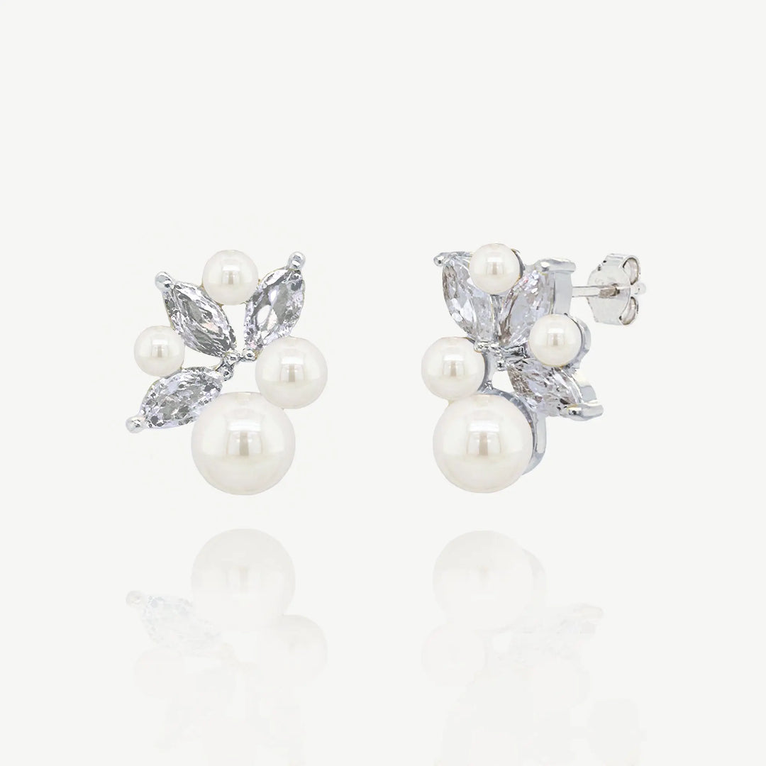 BOUCLES D’OREILLES MARIAGE AMSTERDAM – PERLES & ZIRCONIA AAA ( Ivory and co