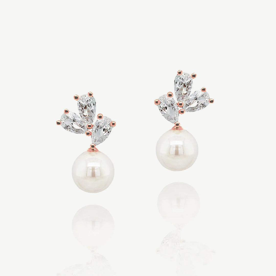 BOUCLES D’OREILLES MARIAGE DENVER – PERLEs & ZIRCONS AAA Ivory and co