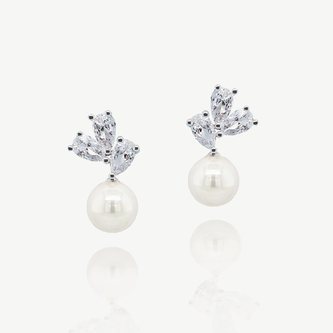 BOUCLES D’OREILLES MARIAGE DENVER – PERLEs & ZIRCONS AAA Ivory and co