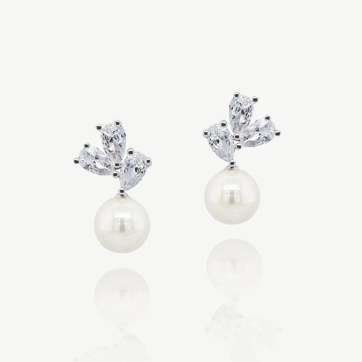 BOUCLES D’OREILLES MARIAGE DENVER – PERLEs & ZIRCONS AAA Ivory and co