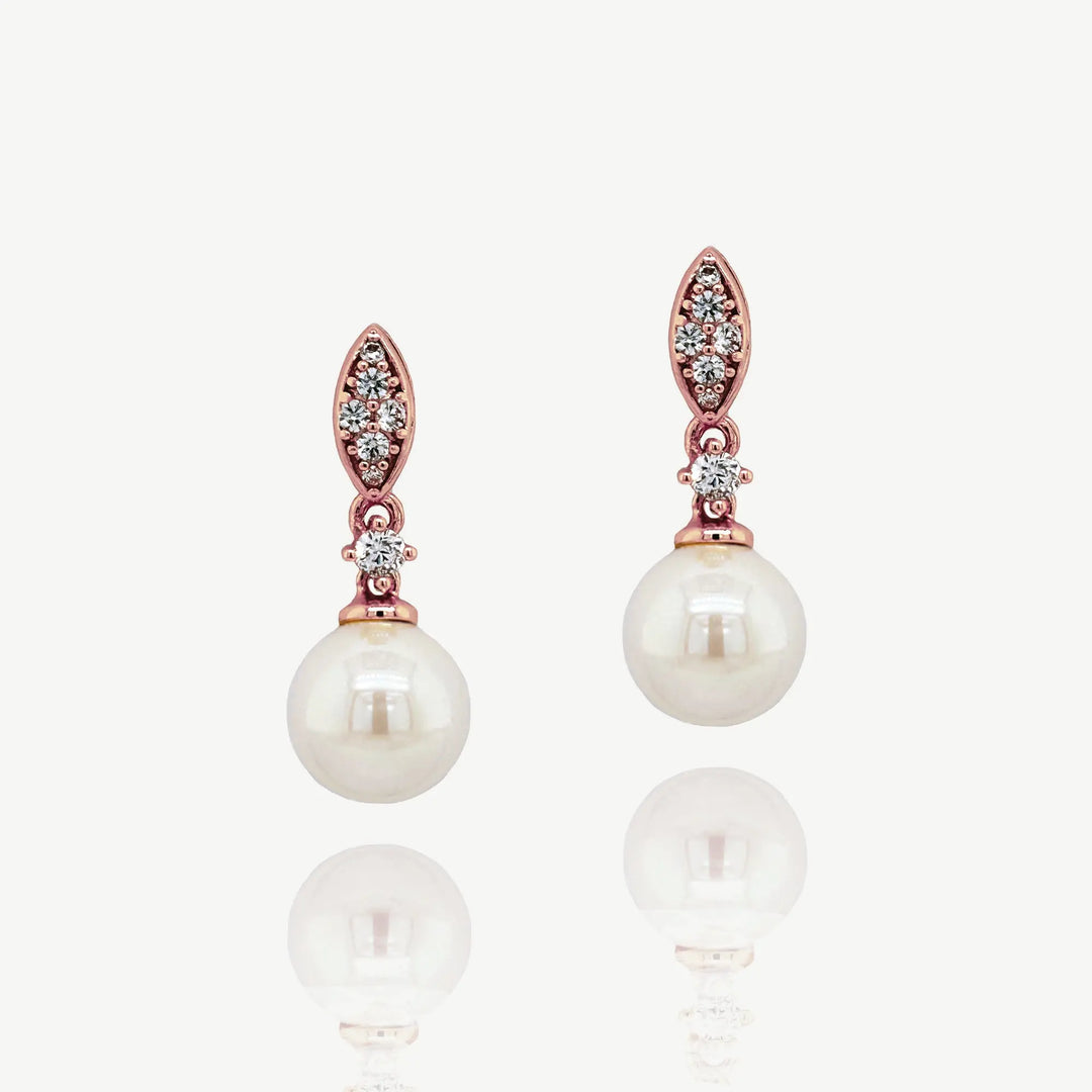 BOUCLES D’OREILLES MARIAGE DUBLIN – PERLE & ZIRCONIA AAA Ivory and co