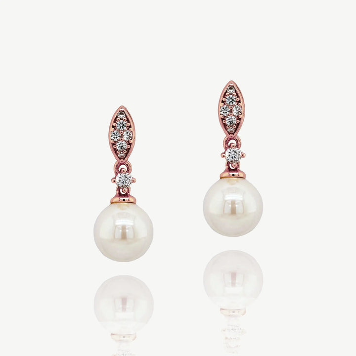 BOUCLES D’OREILLES MARIAGE DUBLIN – PERLE & ZIRCONIA AAA Ivory and co
