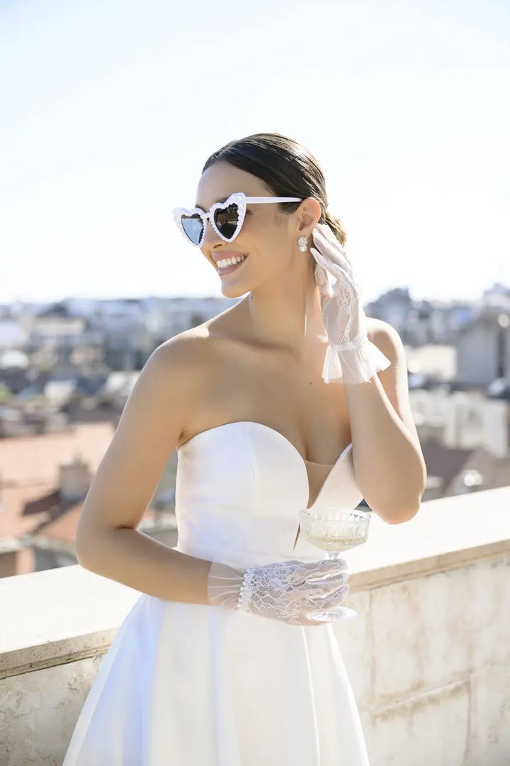 BOUCLES D’OREILLES MARIAGE FLEUR ZIRCONE & PERLE – PLAQUÉ RHODIUM ER191 G.Westerleigh