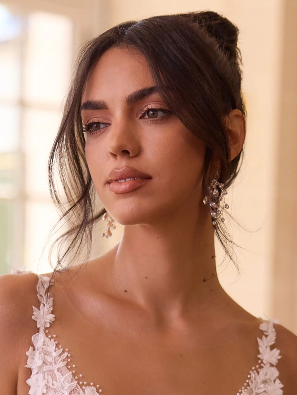 BOUCLES D'OREILLES MARIÉE ZIRCONS PENDANTES ARGENT – J060 BIANCO EVENTO