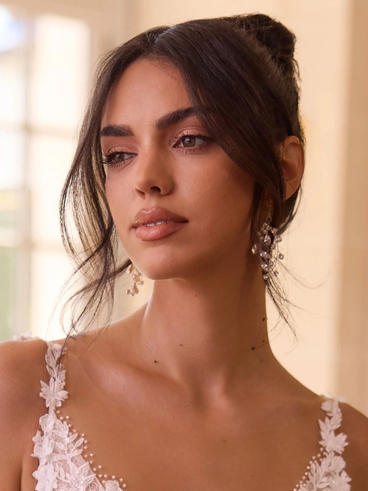 BOUCLES D'OREILLES MARIÉE ZIRCONS PENDANTES ARGENT – J060 BIANCO EVENTO