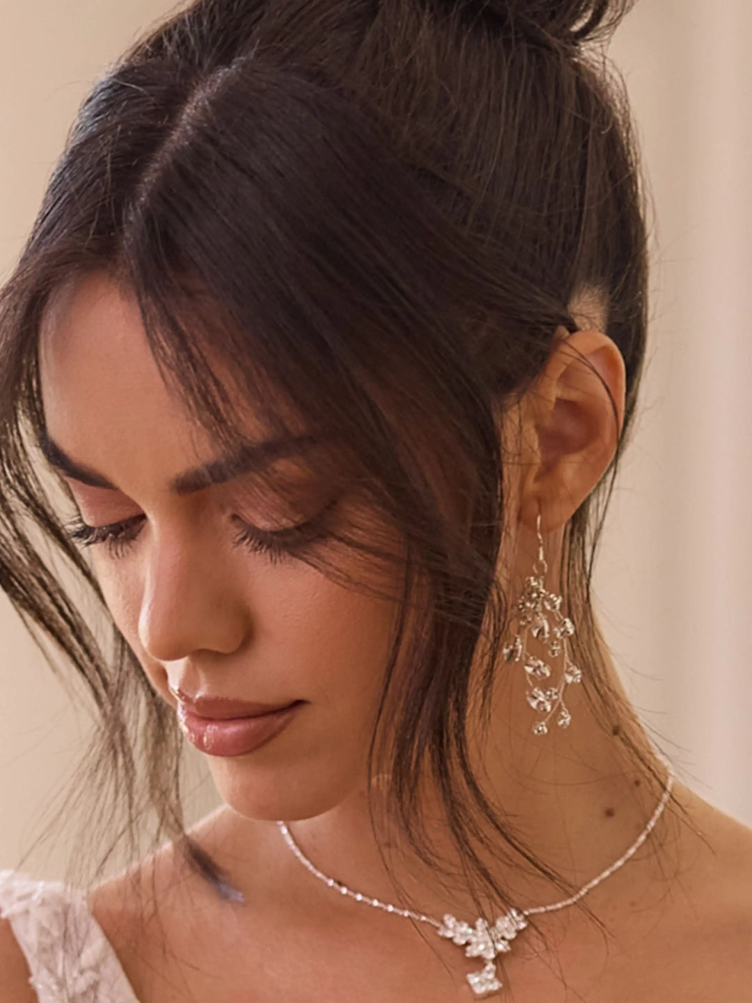 BOUCLES D'OREILLES MARIÉE ZIRCONS PENDANTES ARGENT – J060 BIANCO EVENTO