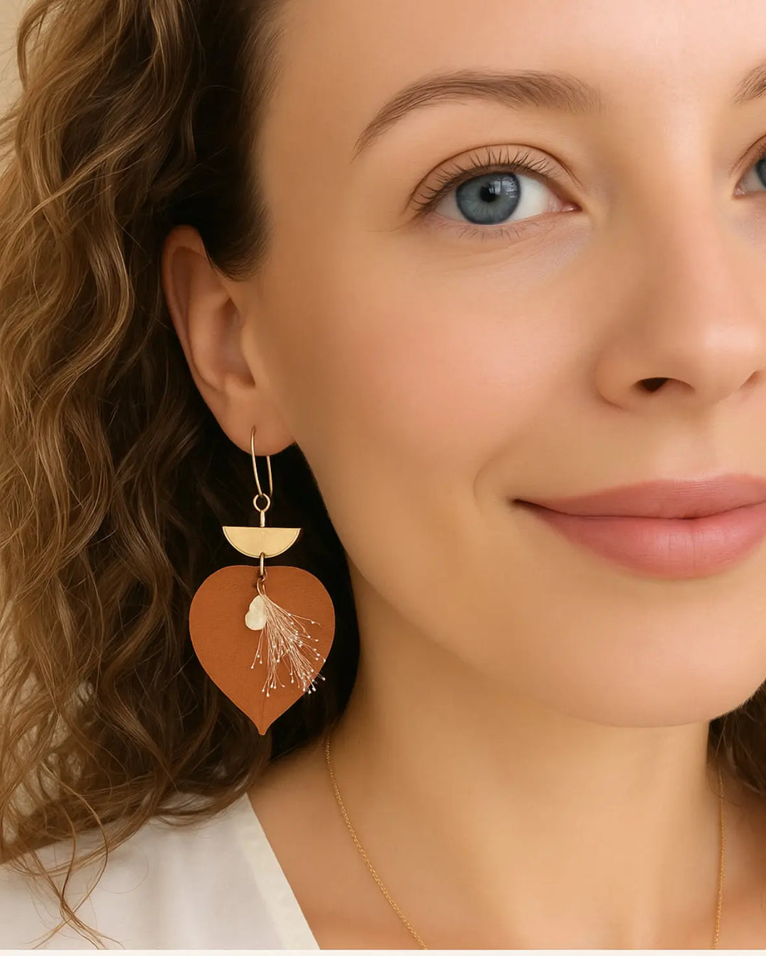 BOUCLES D'OREILLES NATURELLES MOKA Mas Accessoires