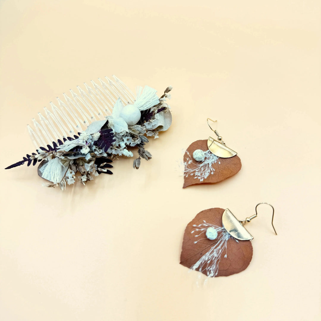 PEIGNE FLEURS MARIAGE MACADAMIA Art'home
