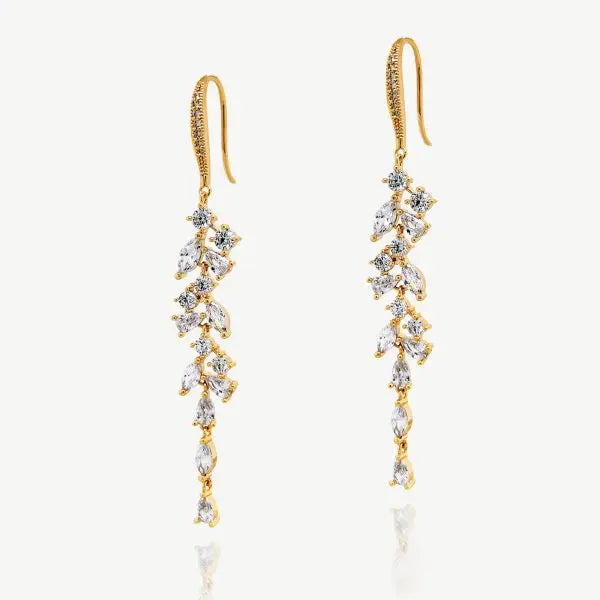 BOUCLES D’OREILLES PENDANTES EN CRISTAL RHODIÉ SANDRINGHAM Ivory and co