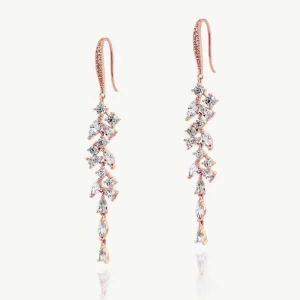 BOUCLES D’OREILLES PENDANTES EN CRISTAL RHODIÉ SANDRINGHAM Ivory and co