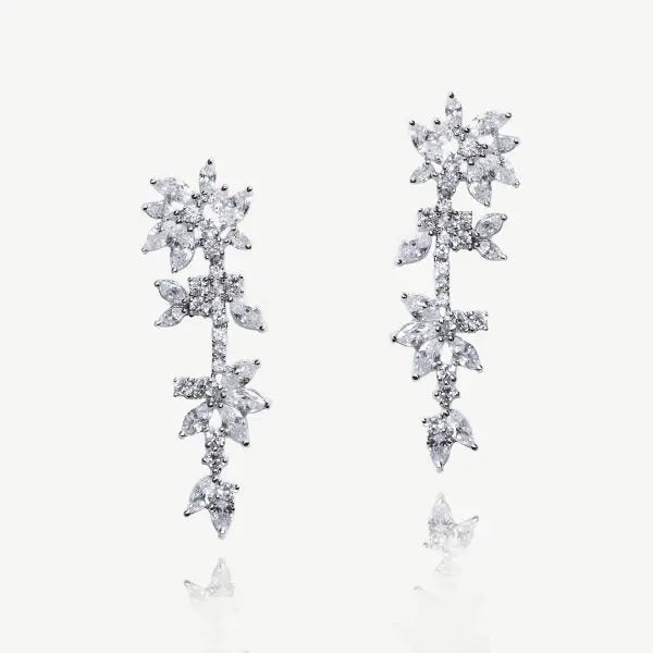 BOUCLES D’OREILLES PENDANTES STRASS NUIT ÉTOILÉE Ivory and co