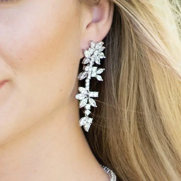 BOUCLES D’OREILLES PENDANTES STRASS NUIT ÉTOILÉE Ivory and co