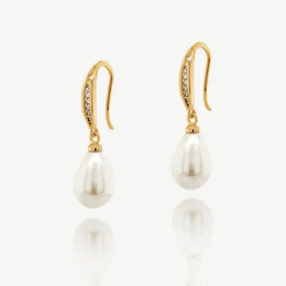 Boucles d'oreilles de mariée Salford – perles, cristaux
