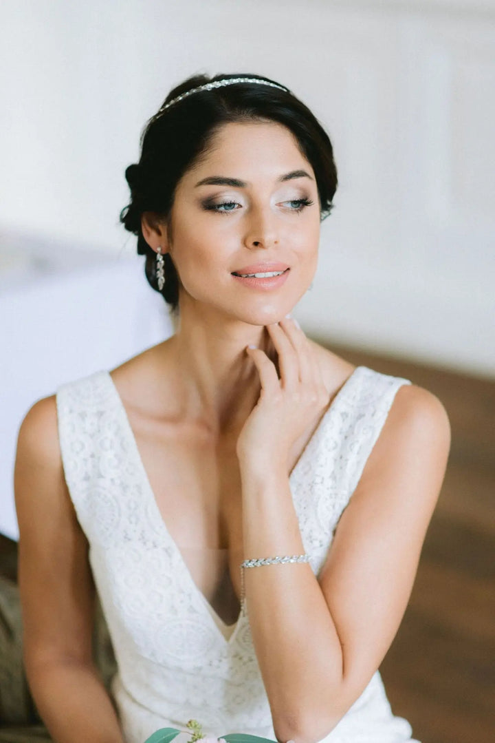BOUCLES LONGUES MARIAGE CRISTAUX DE ZIRCONIUM – BIJOUX PLAQUÉ RHODIUM– EG9962 G.Westerleigh