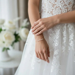 Bracelet de mariée 5x4 – perles fines nacrées