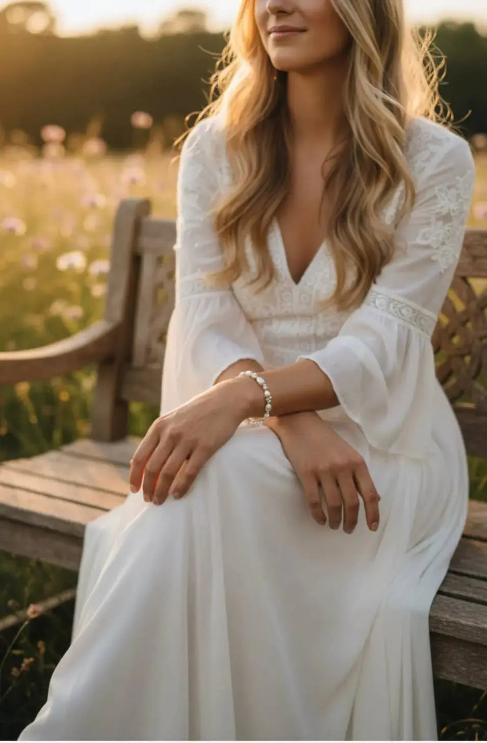 Bracelet mariage en perles de culture irrégulières. L'atelier du 6