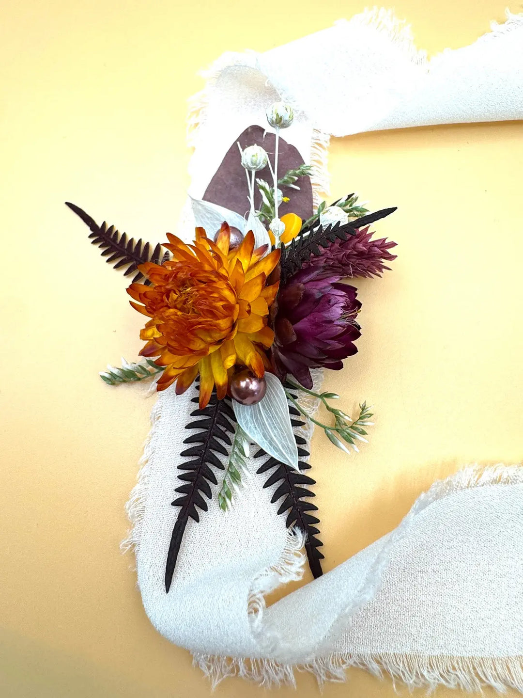 BRACELET FLEURS SÉCHÉES SALS - ACCESSOIRE MARIAGE BOHÈME Art'home