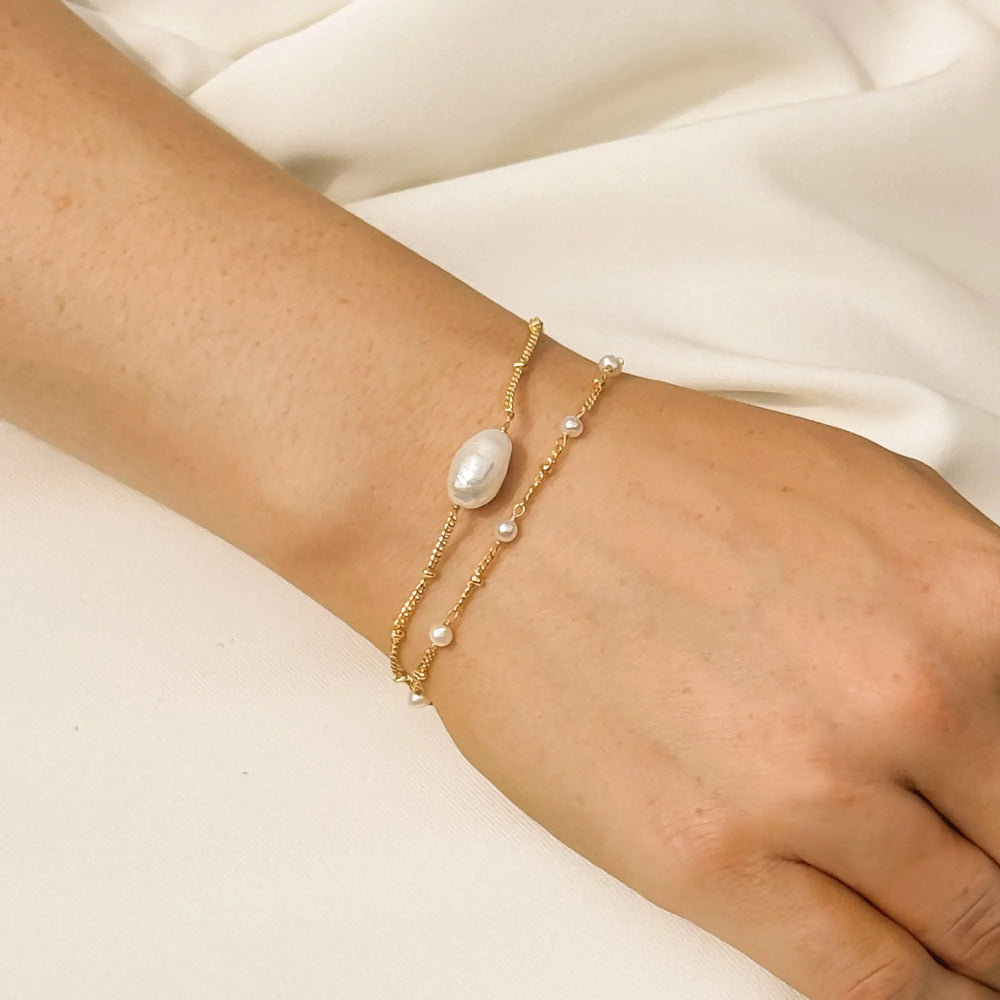 BRACELET SAINTE-LUCIE – PERLE BAROQUE OR OU ARGENT Ivory and co