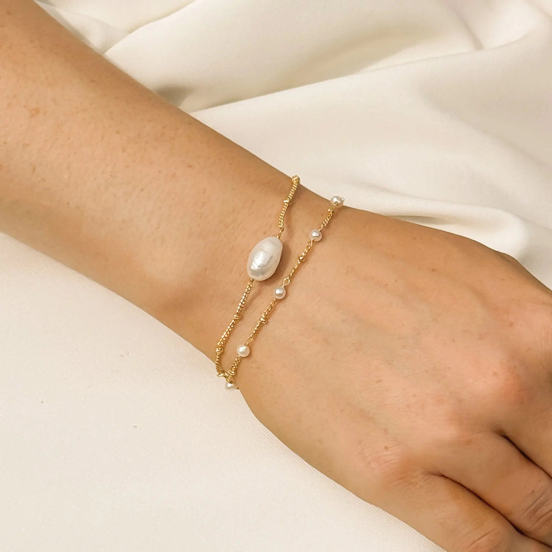 BRACELET SAINTE-LUCIE – PERLE BAROQUE OR OU ARGENT Ivory and co