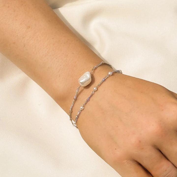 BRACELET SAINTE-LUCIE – PERLE BAROQUE OR OU ARGENT Ivory and co