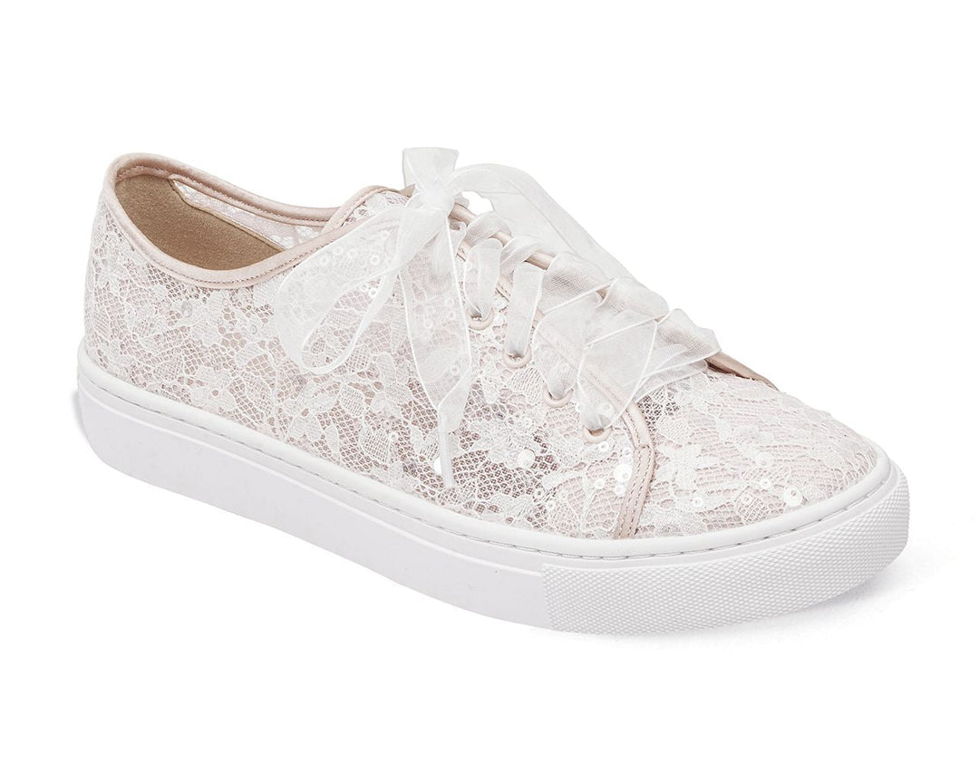 Basket de mariée Nadia en dentelle rebrodée de paillettes