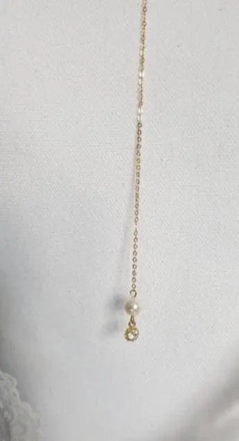Bijou de dos nu, collier robe dos ouvert,chaîne argentée: Argenté/nacré Ivoire / Collier de dos L'atelier du 6