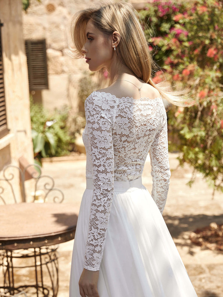 BODY DE MARIÉE E400 EN DENTELLE IVOIRE – VUE DE DOS Bianco Evento
