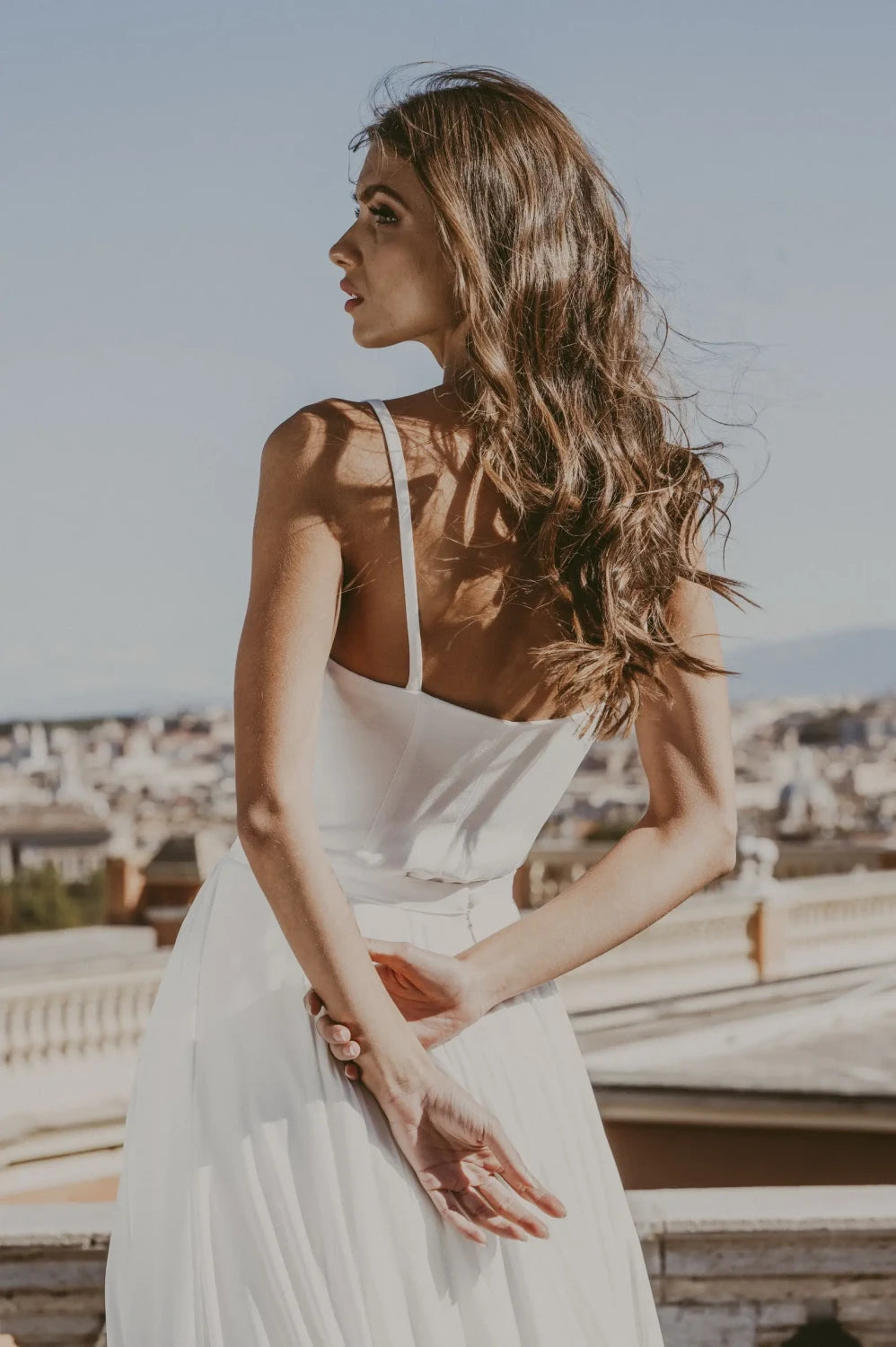 Body de mariée Roberta BD35 crêpe lisse fines bretelles Novias vue 2