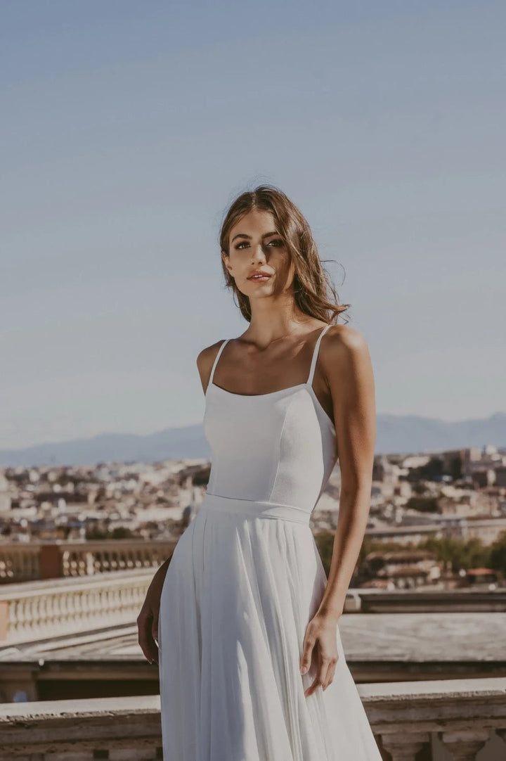 Body de mariée Roberta BD35 crêpe lisse fines bretelles Novias vue 4