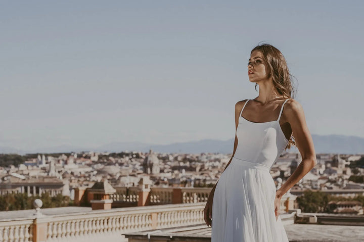 Body de mariée Roberta BD35 crêpe lisse fines bretelles Novias vue 5