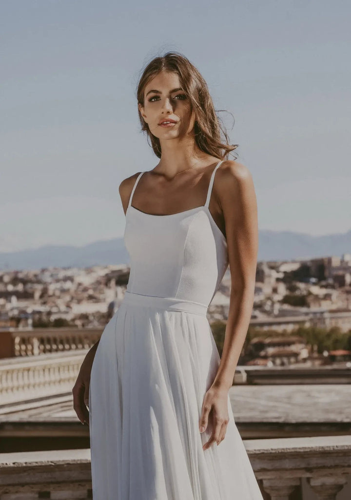 Body de mariée Roberta BD35 crêpe lisse fines bretelles Novias vue 6