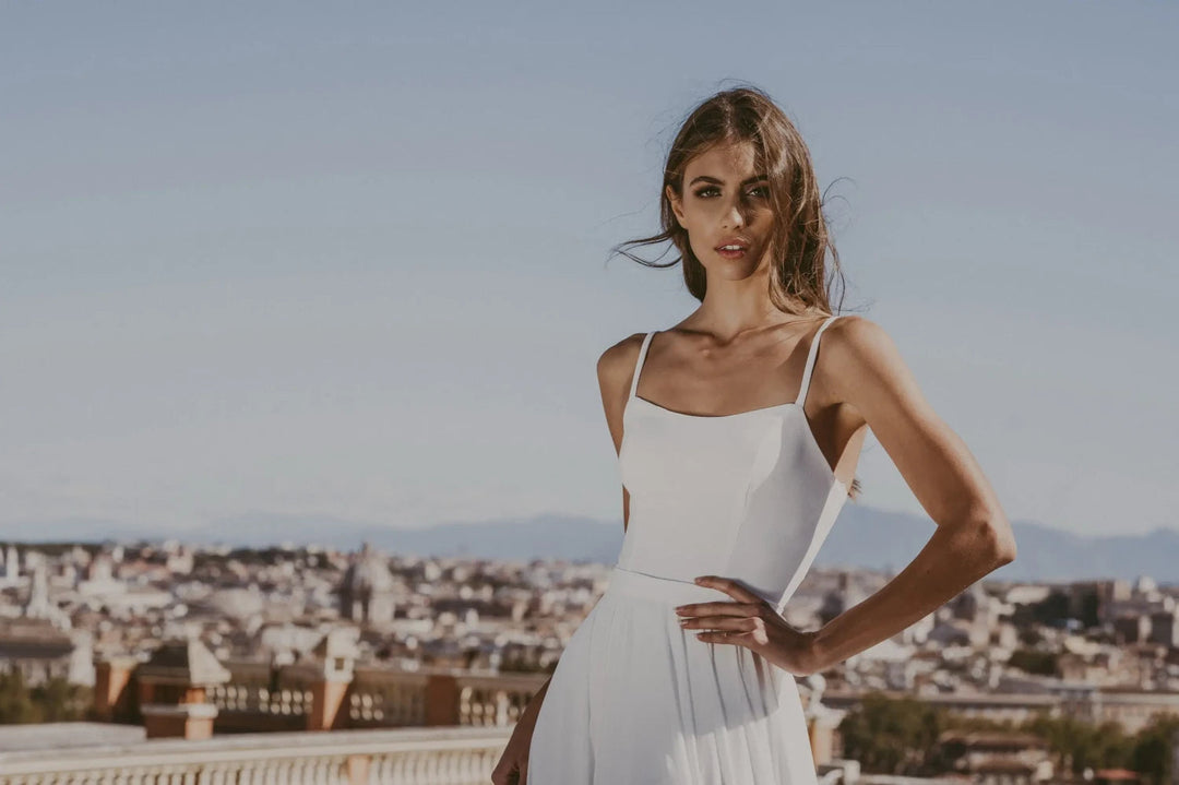 Body de mariée Roberta BD35 crêpe lisse fines bretelles Novias vue 7