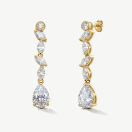 Boucles d'oreilles de mariée Andorra – zircons taillés marquise