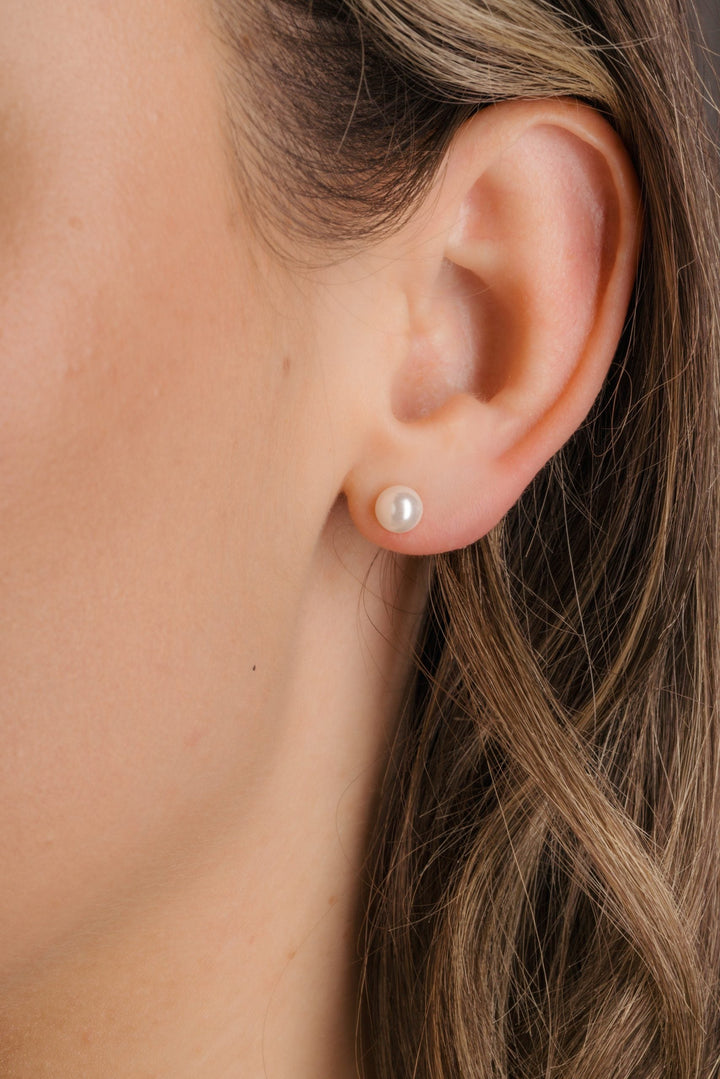 Boucles d'oreilles Atlanta portées en puces de perle, finition argent 925