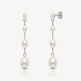 Boucles d'oreilles de mariée Burlington – perles pendantes
