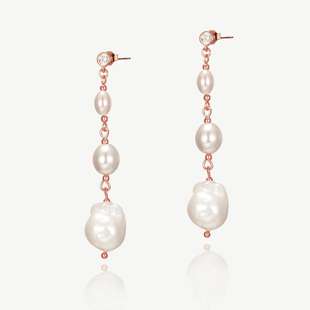 Boucles d'oreilles de mariée Cheltenham or rose
