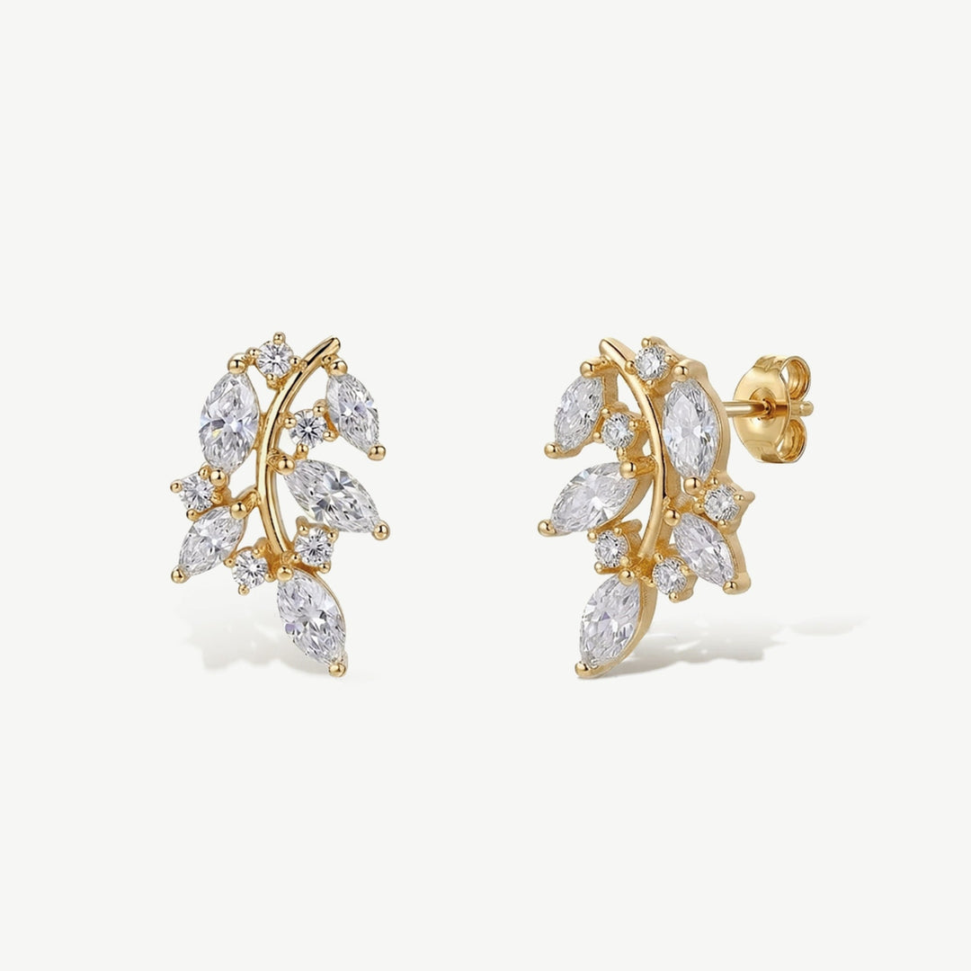 Boucles d'oreilles de mariée Cyprès dorées
