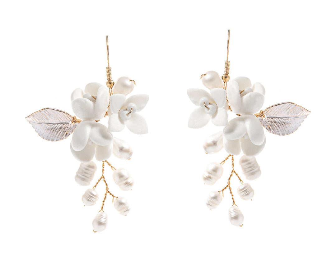 Boucles d'oreilles de mariée ER1001 – perles d'eau douce pendantes, dorées G.Westerleigh