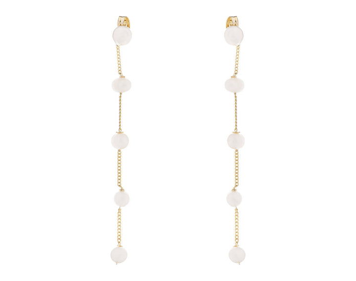 Boucles d'oreilles de mariée ER1030 – longues perles d'eau douce, dorées G.Westerleigh