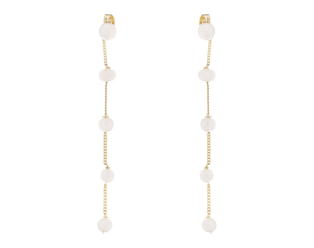 Boucles d'oreilles de mariée ER1030 – longues perles d'eau douce, dorées G.Westerleigh