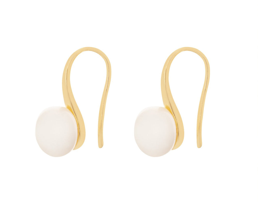 Boucles d'oreilles de mariée ER1040 – perle d'eau douce simple, dorées G.Westerleigh