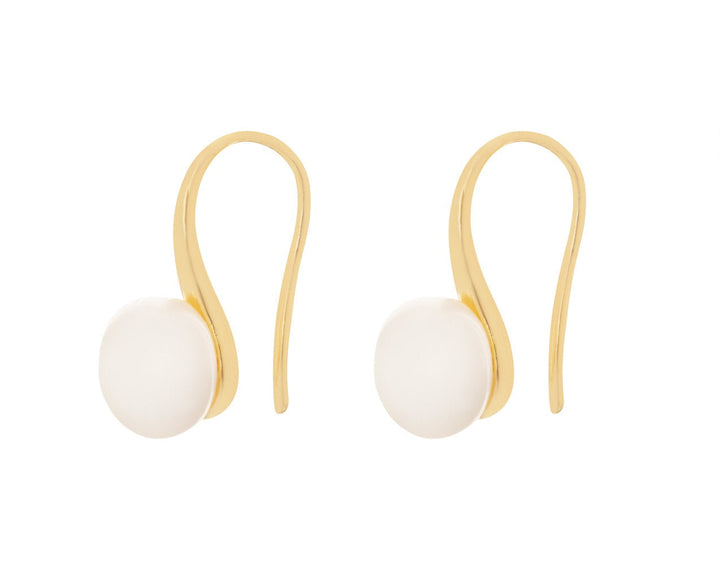 Boucles d'oreilles de mariée ER1040 – perle d'eau douce simple, dorées G.Westerleigh