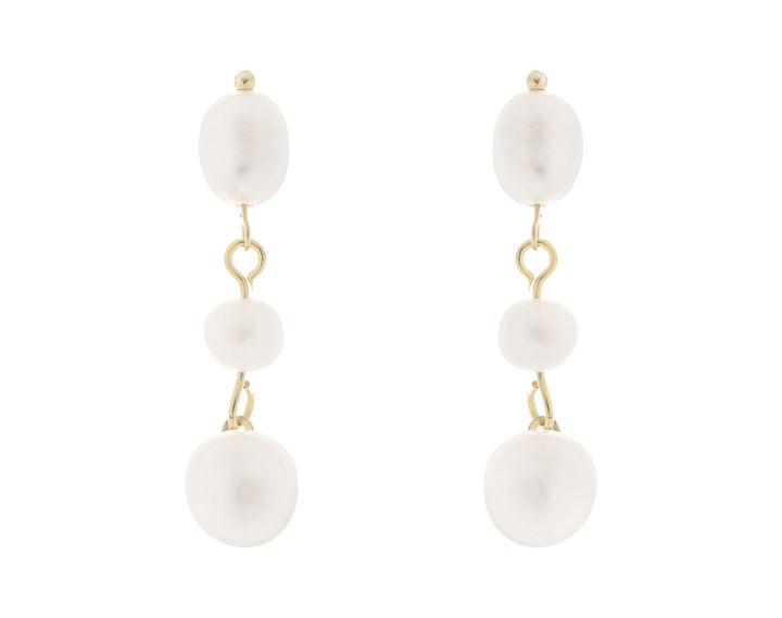 Boucles d'oreilles de mariée ER1043 – perles d'eau douce suspendues, dorées G.Westerleigh